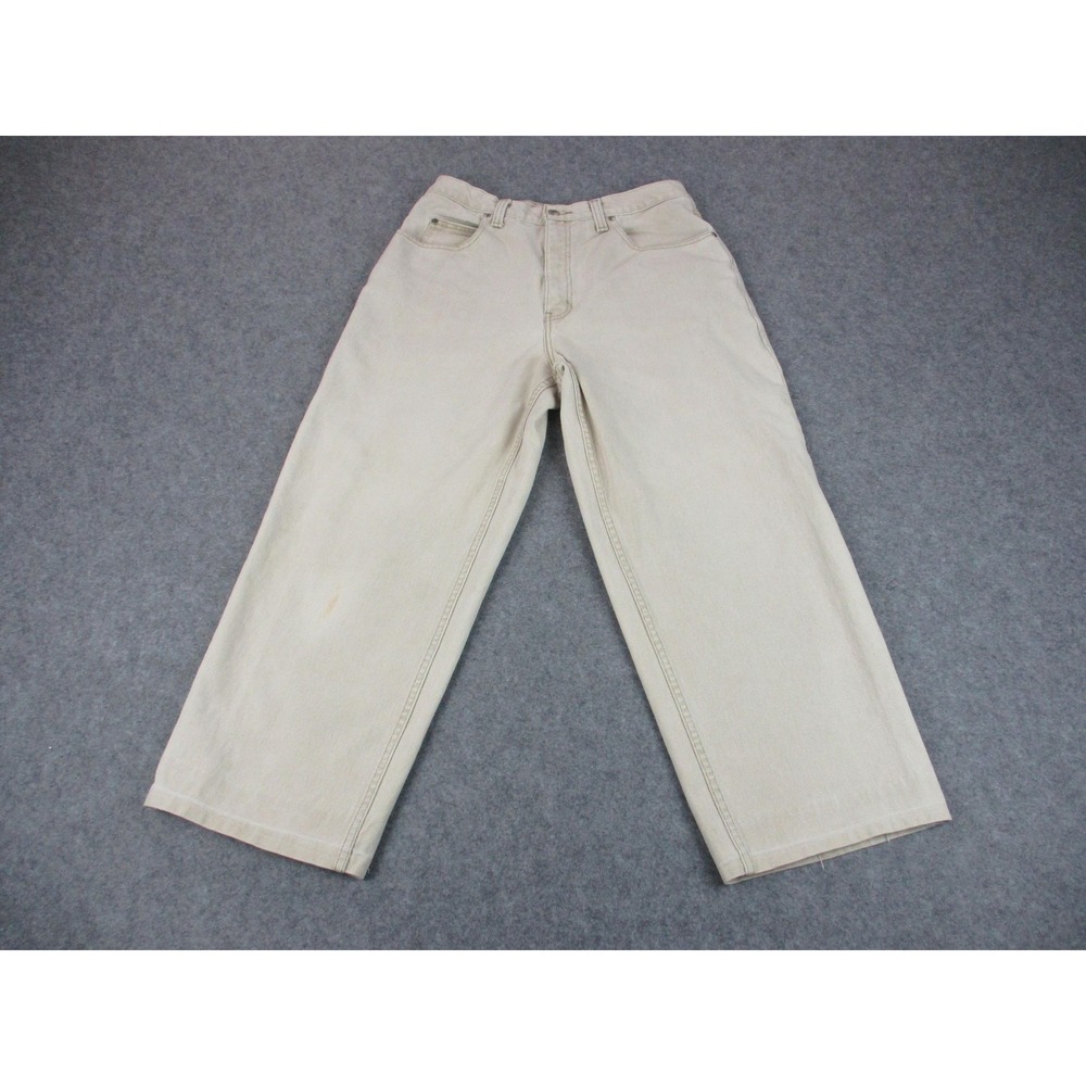 VINTAGE Anchor Blue Jeans Mens 34x27* Beige Beyond Baggy Denim Wide Leg Skater
